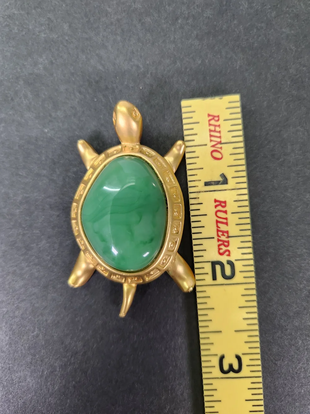 Vintage Avon Gold Tone Marbled Green Turtle Pin & Pendant Convertible Brooch